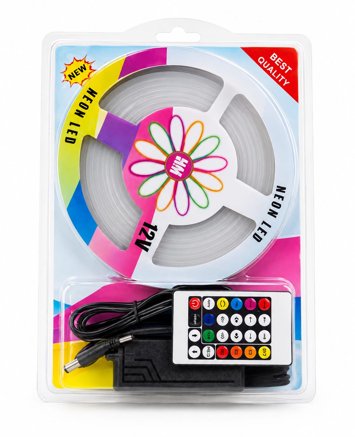 12V RGB Neon LED Strip Light 5m with Remote Controller