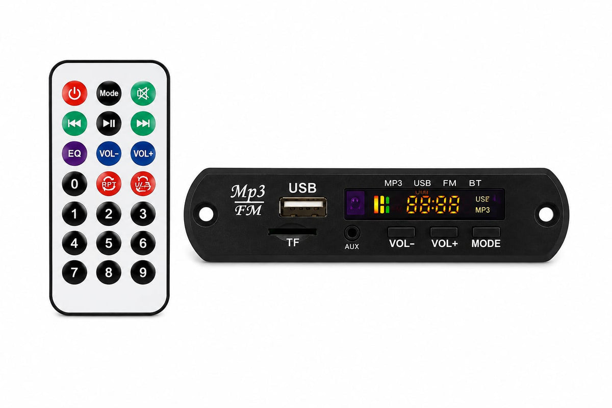 JQ MP3 Decode Board 5V 12V with Bluetooth USB FM and remote control
