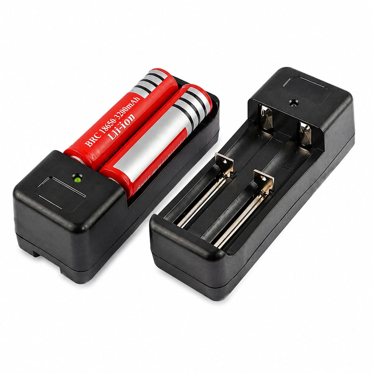 18650/AA/AAA Li-ion battery charger with single and dual slot options
