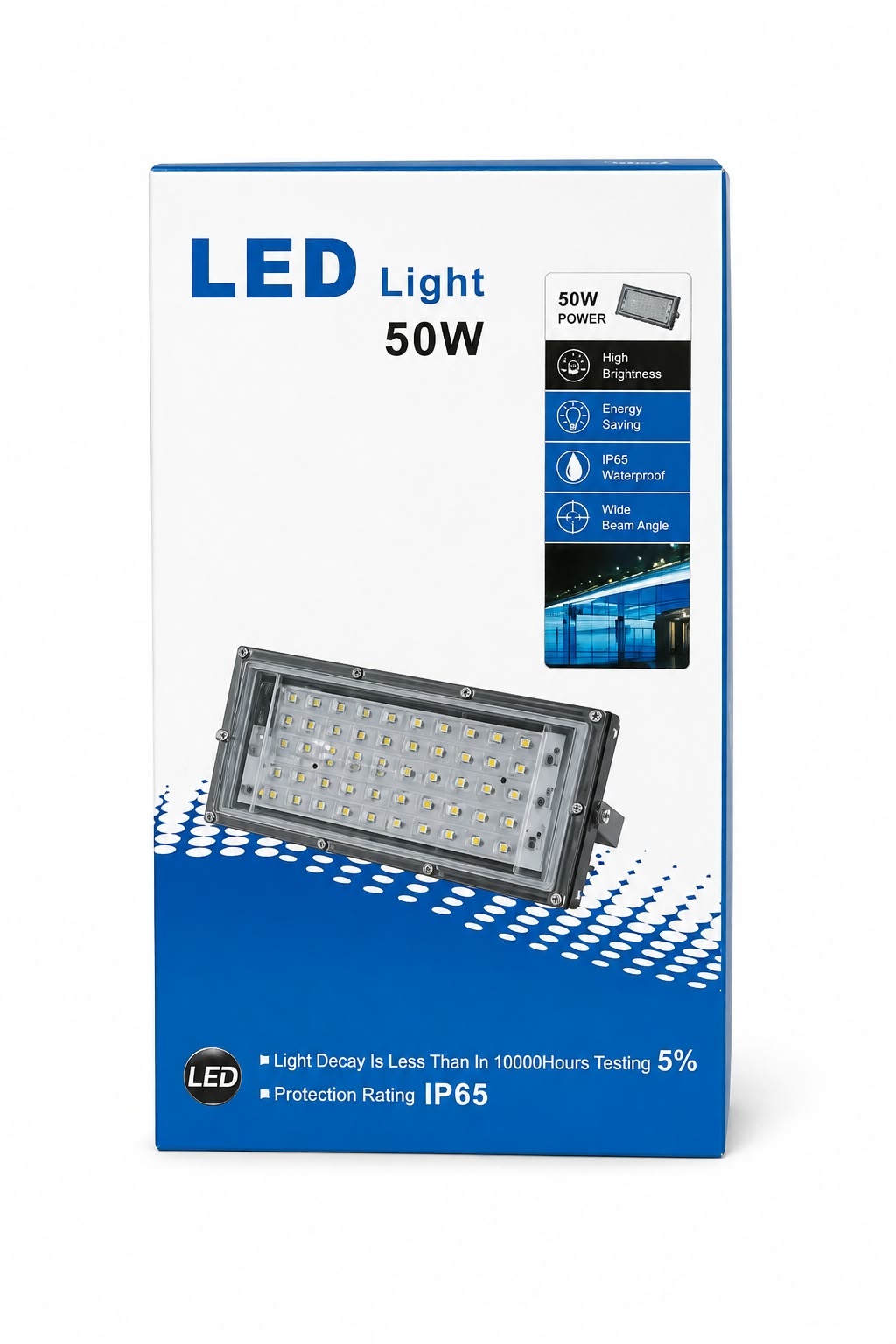 50W LED Flood Light – IP65 Waterproof | Green / Blue / Red