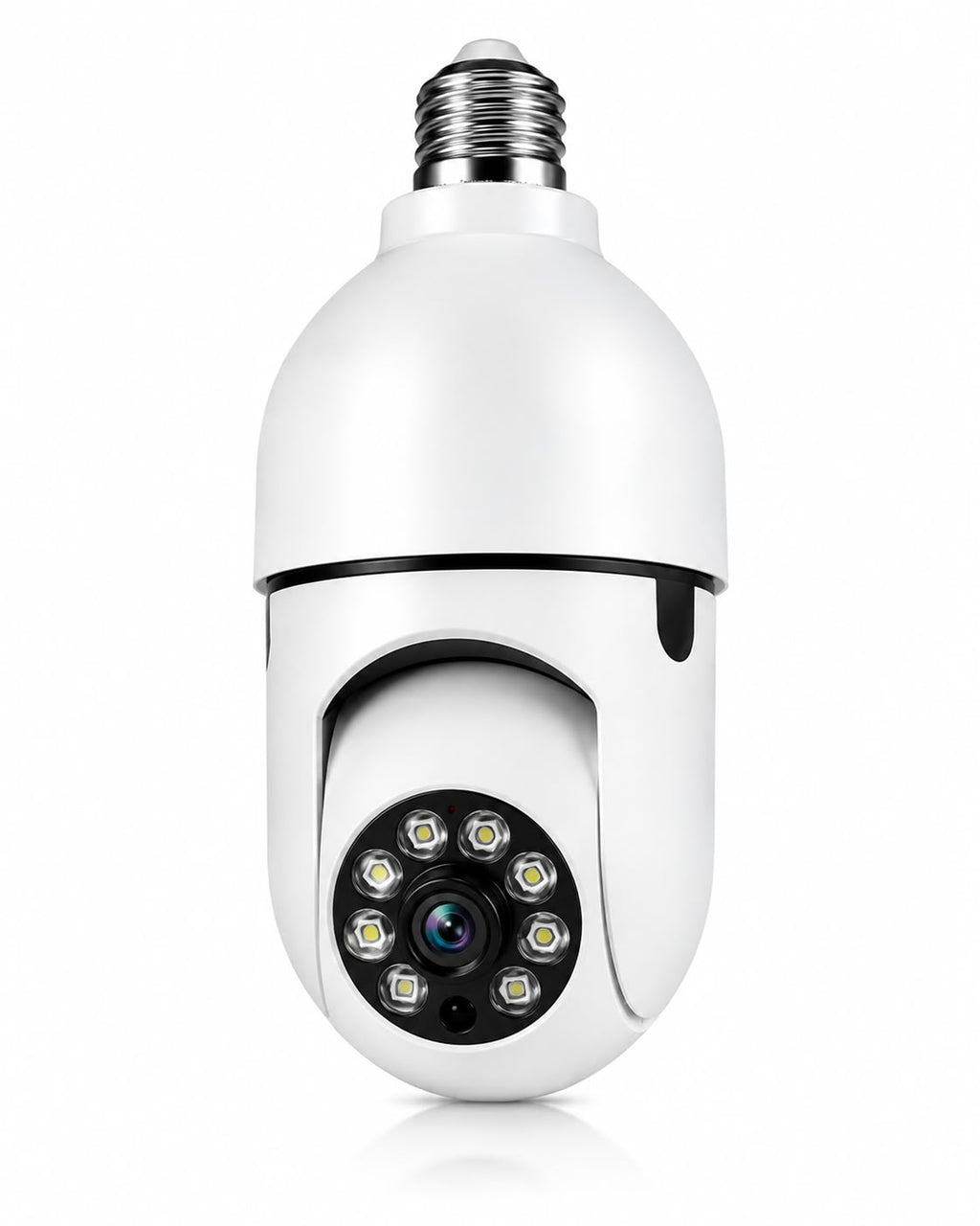 Wi-Fi 360 degree pan tilt zoom bulb security camera with motion detection
