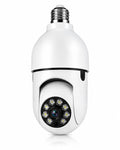 Wi-Fi 360 degree pan tilt zoom bulb security camera with motion detection
