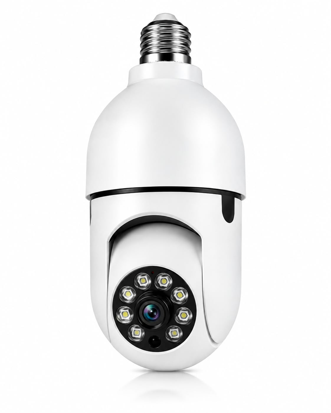 Wi-Fi 360 degree pan tilt zoom bulb security camera with motion detection
