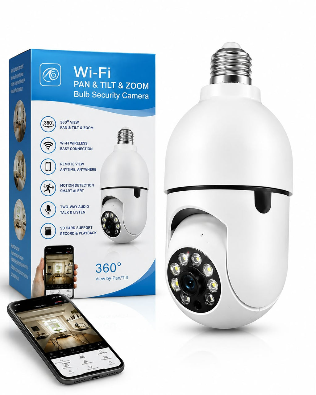 Wi-Fi 360° Bulb Security Camera