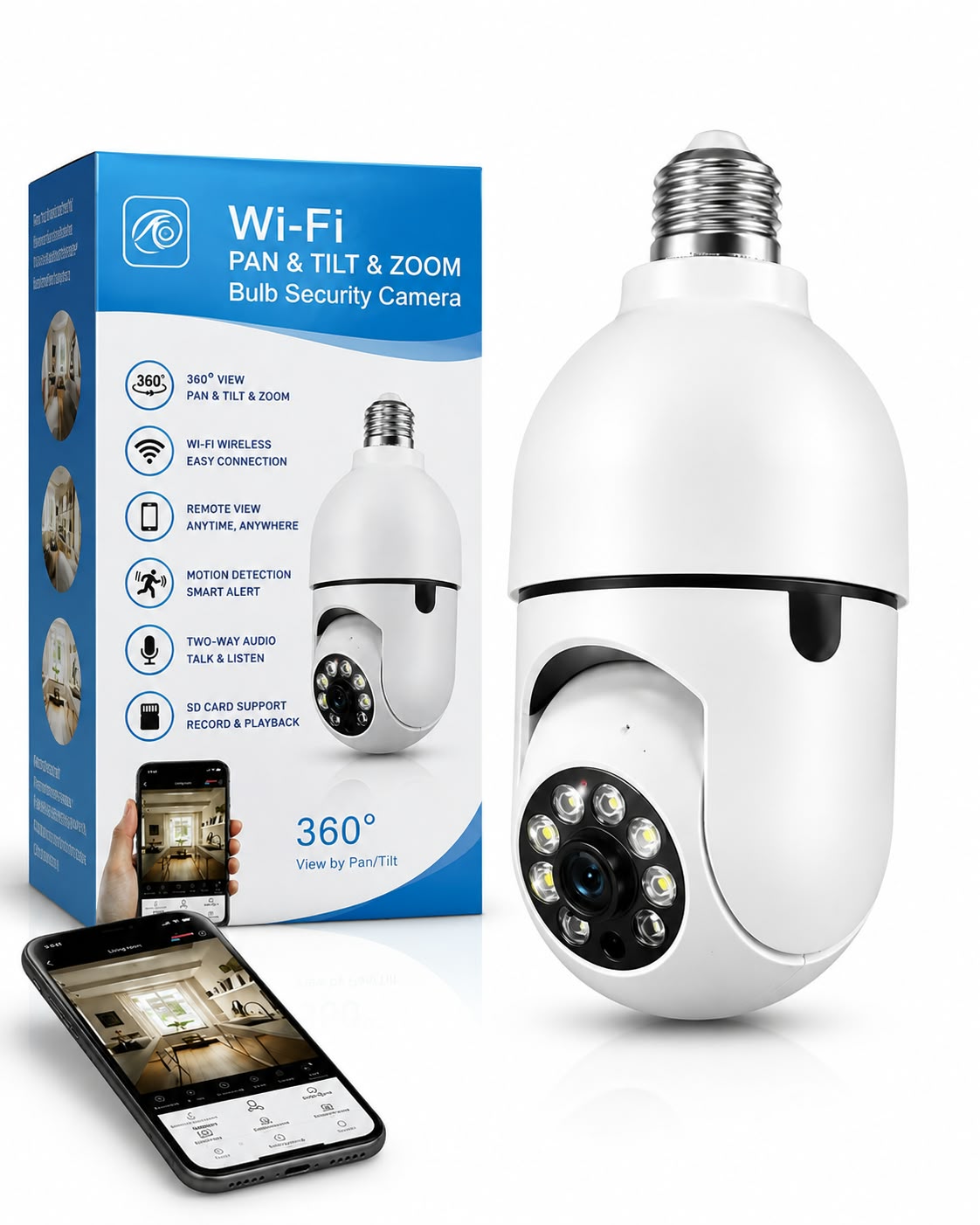 Wi-Fi 360° Bulb Security Camera