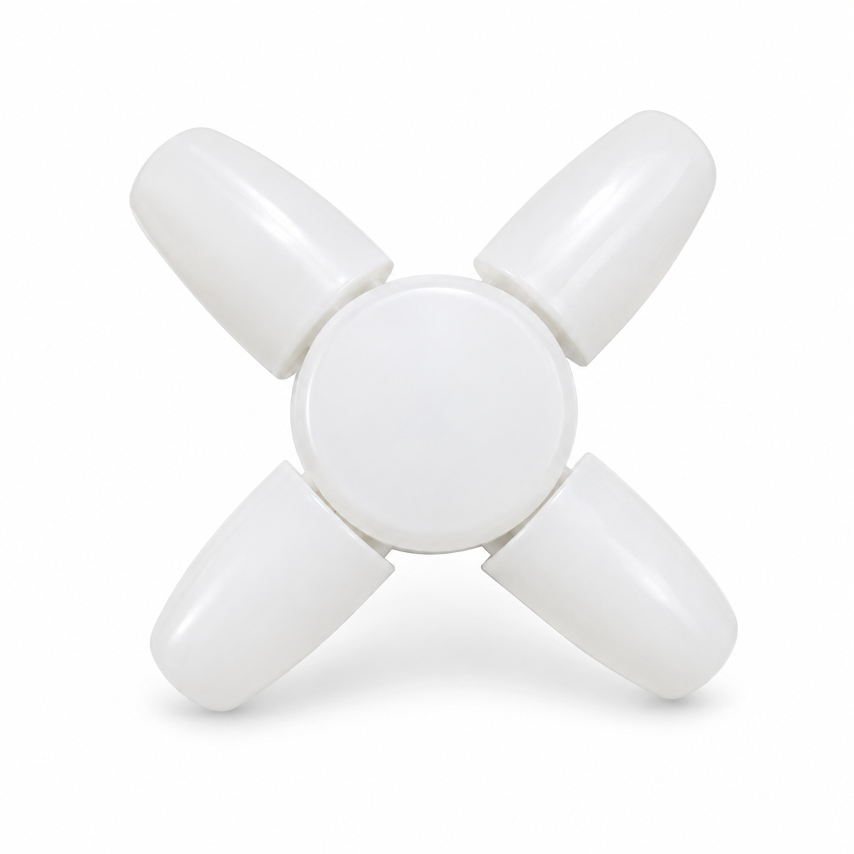 Mini 4+1 white fan blade LED bulb with foldable blades and product box
