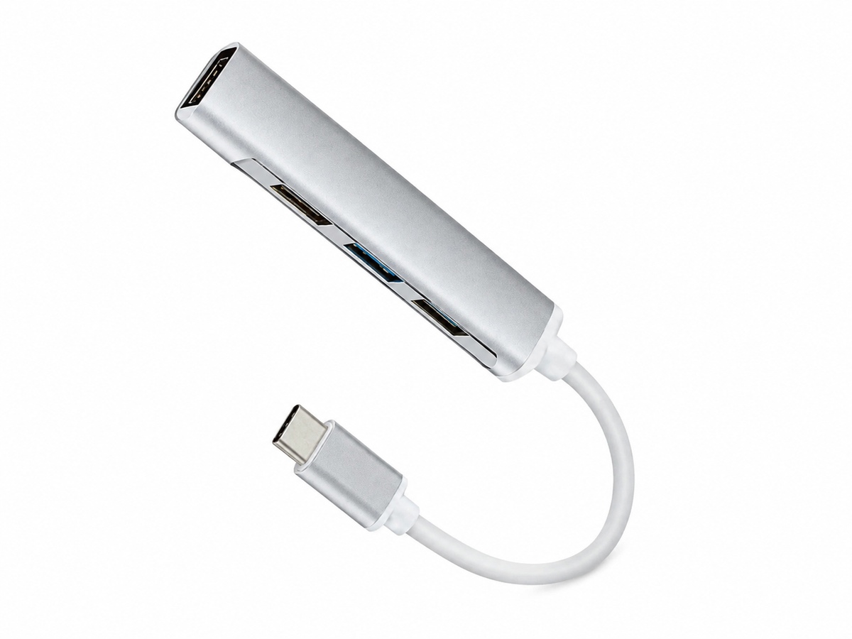 4-Port Type-C to USB Hub Adapter for MacBook Laptop and Phone
