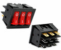 3 Gang Red LED Rocker Switch