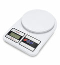 SF-400 digital electronic kitchen scale with white weighing platform and LCD display in yellow packaging