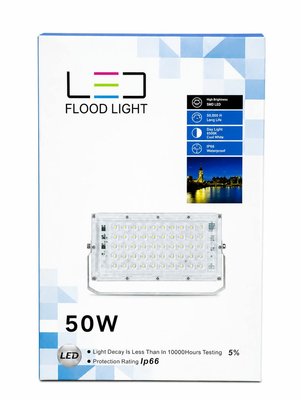 50W RGB LED Flood Light – IP66 Waterproof Outdoor Light